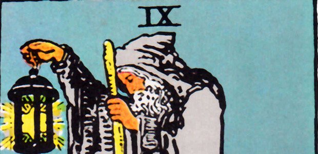 Detail of The Hermit, Rider-Waite-Smith Tarot