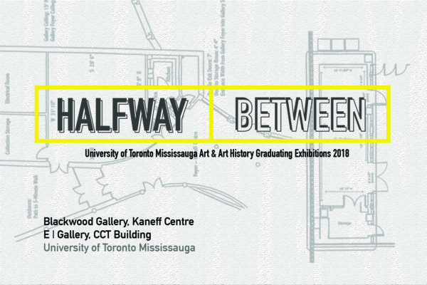 Halfway / Between exhibition postcard