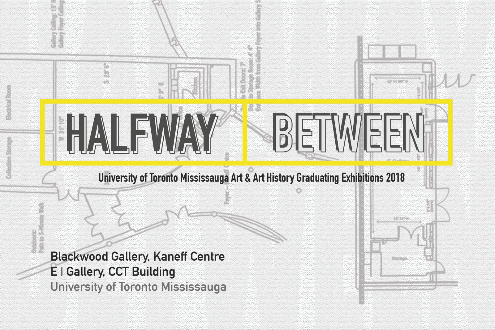 Halfway / Between exhibition postcard